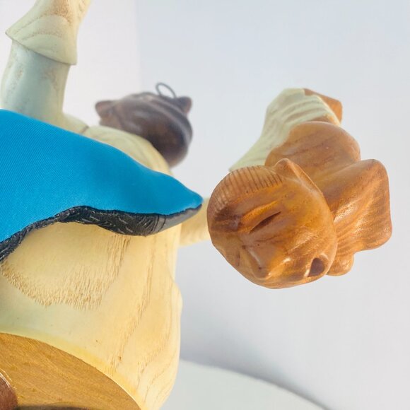 Vintage ROMER Italian Sculpture in Carved Wood12"-Pediatrician with Newborn Baby - Picture 13 of 17